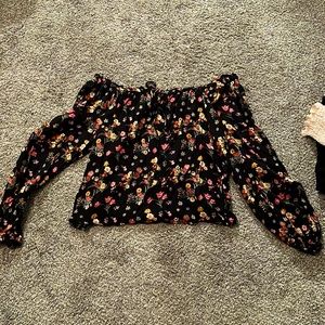 Off the shoulder floral shirt